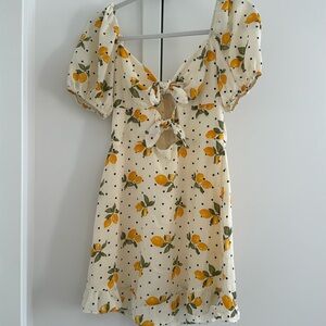Lemon Print Mini Dress